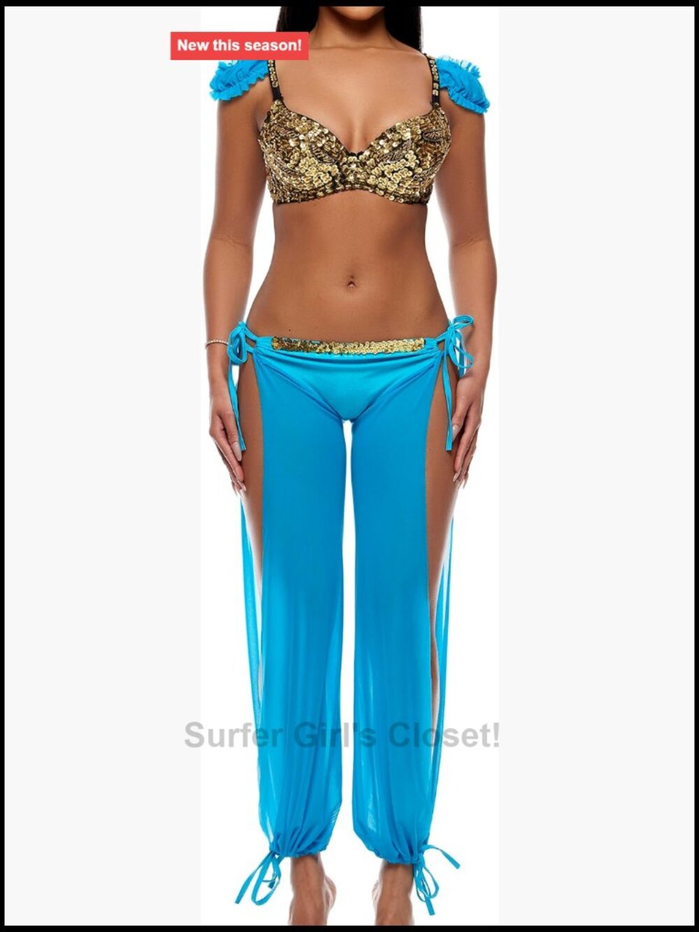 Sexy Sparkly Sequined Princess Costume Set with Headband